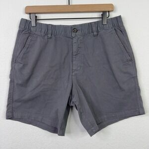 Bear Bottom Shorts Mens L Gray 7' Cotton Elastic Waist Chino Outdoor Hiking